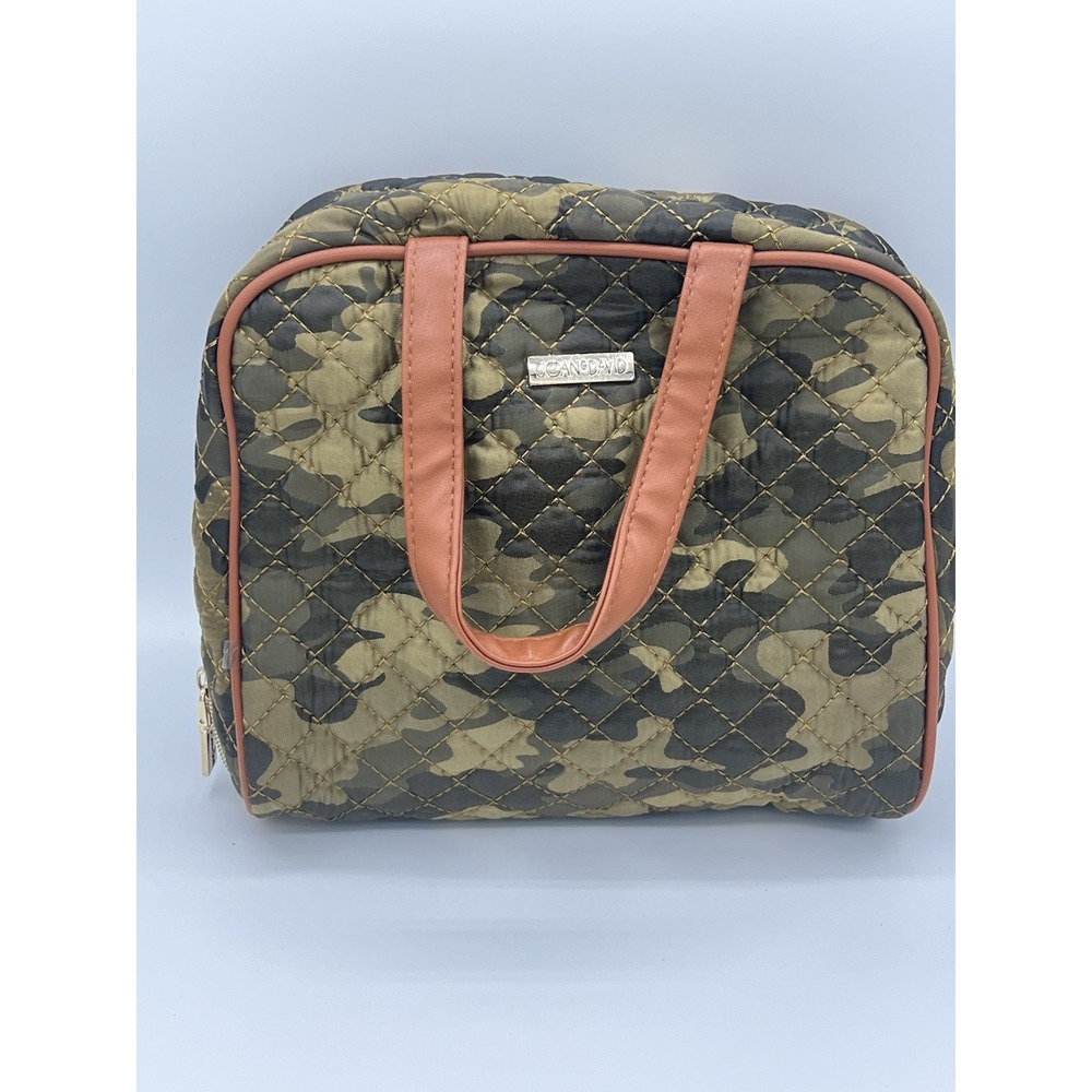Joan & David Army Green Cosmetic Bag Travel Makeup Toiletry Case Zipper